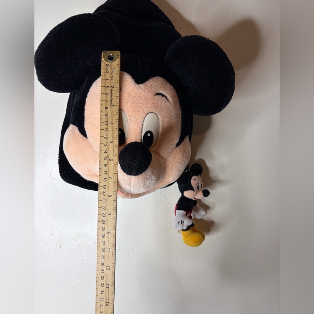 Disney Vintage Mickey Mouse Head Plush Backpack - Picture 4 of 8